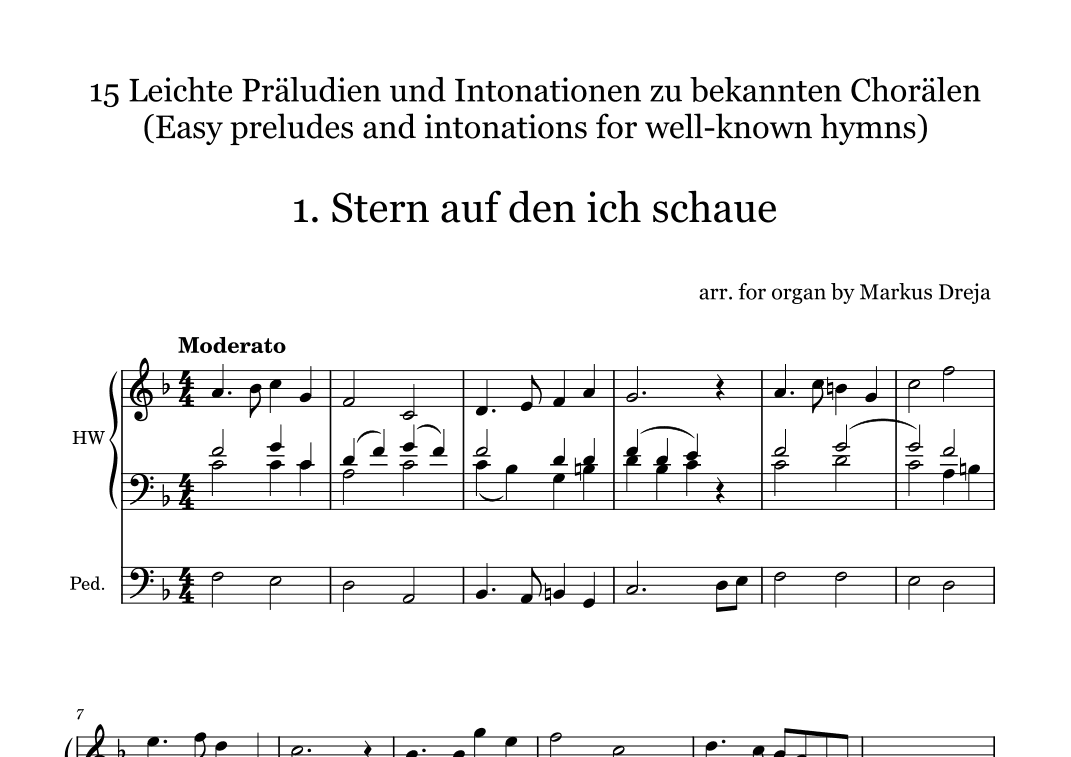 Easy Organ Preludes - leichte Orgelpräludien | Stern auf den ich schaue (Star to which i'm looking) (arr. Markus Dreja)