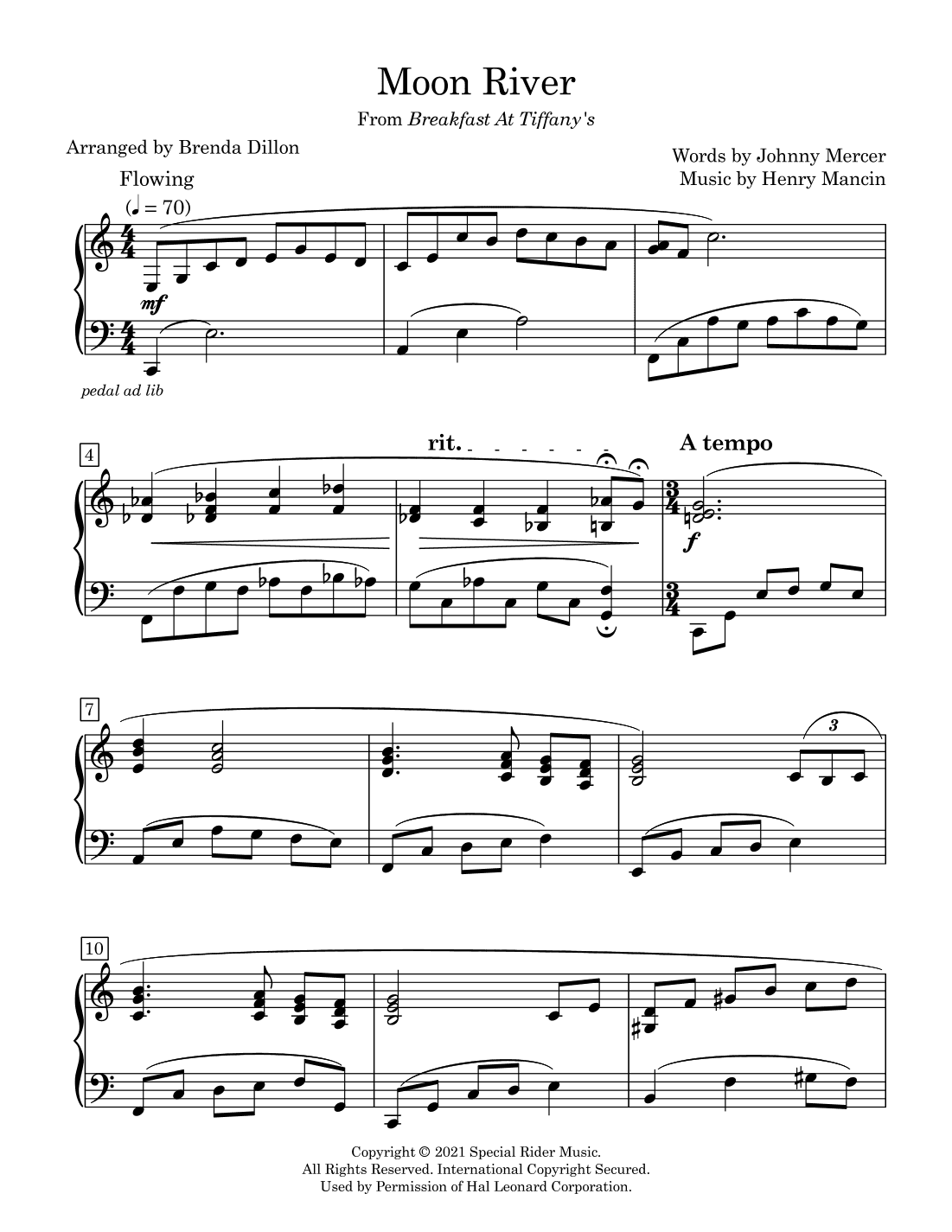Moon River (arr. Brenda Dillon)