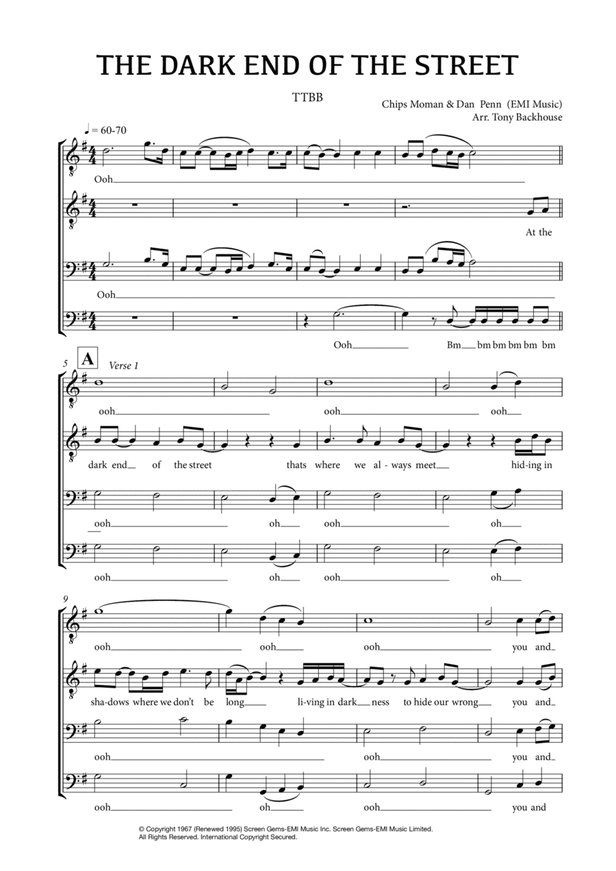 The Dark End Of The Street (arr. Tony Backhouse)