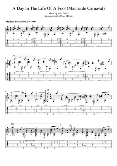 A Day In The Life Of A Fool (manha De Carnaval) (arr. Peter Miklitz)