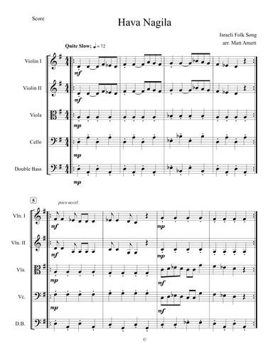 Hava Nagila (arr. Matt Arnett)