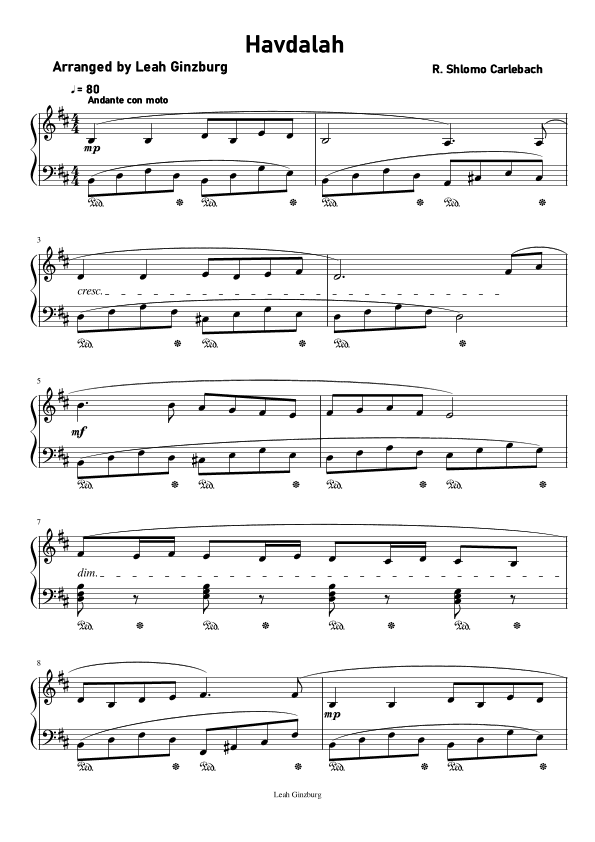 Havdalah (arr. Leah Ginzburg)