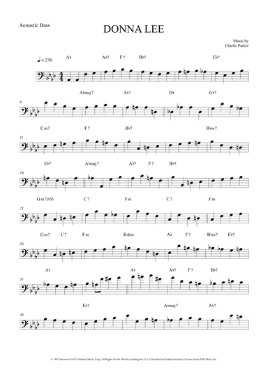 Donna Lee (arr. The Sheet Music Library)