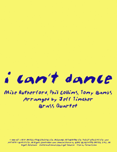 I Can't Dance (arr. Jeff Tincher)