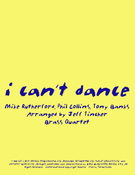 I Can't Dance (arr. Jeff Tincher)