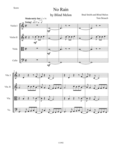 No Rain (arr. Tom Strauch)