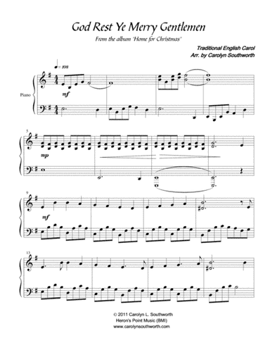 God Rest Ye Merry Gentlemen (arr. Heron's Point Music)
