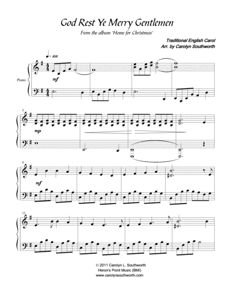 God Rest Ye Merry Gentlemen (arr. Heron's Point Music)