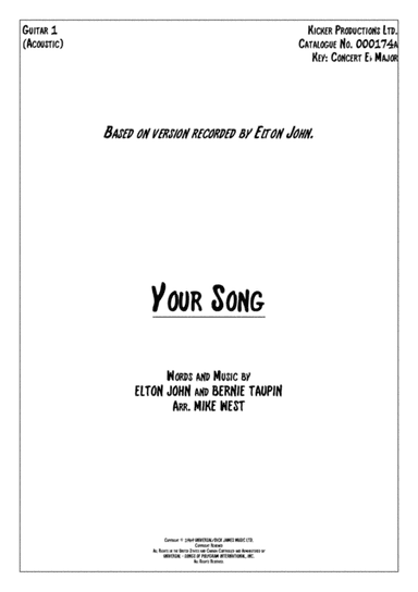 Your Song (arr. Mike West)