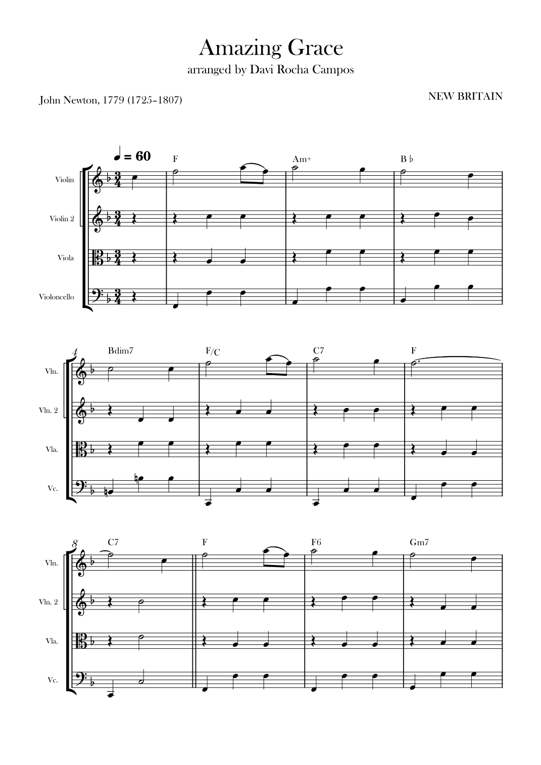 Amazing Grace (arr. Davi Rocha Campos)