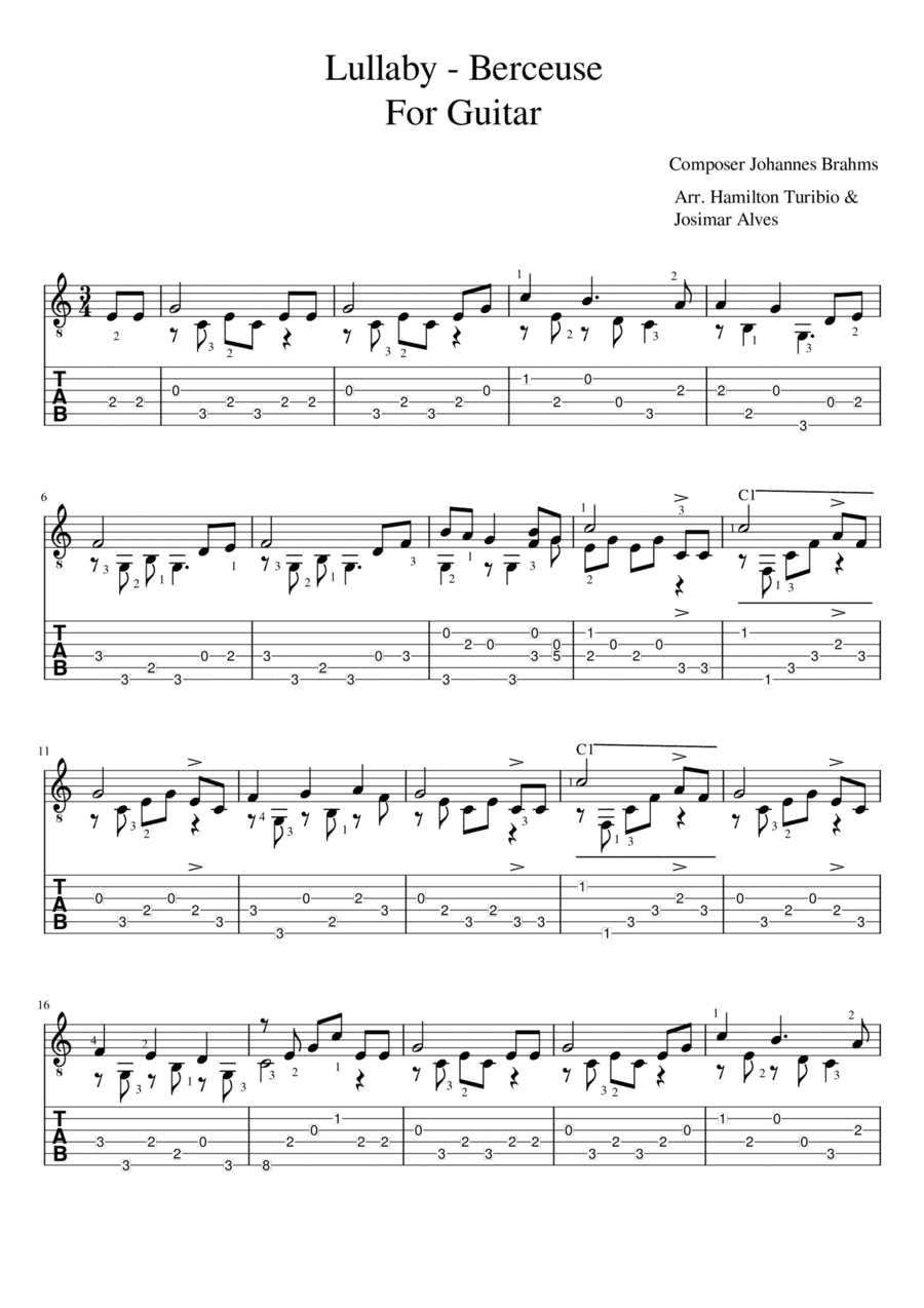 Berceuse - Lullaby (arr. Josimar Alves Fonseca)