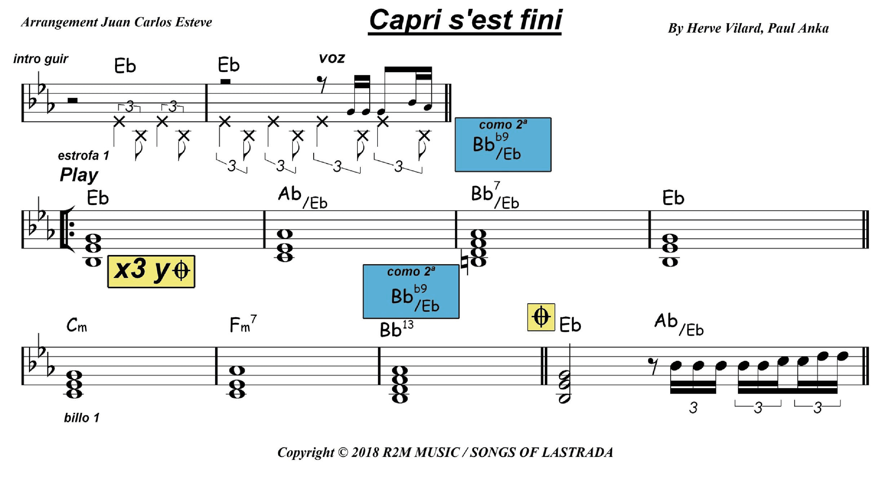 Kiss Tomorrow Goodbye A/k/a Capri C'est Fini (arr. juan carlos esteve / Gran Coda)
