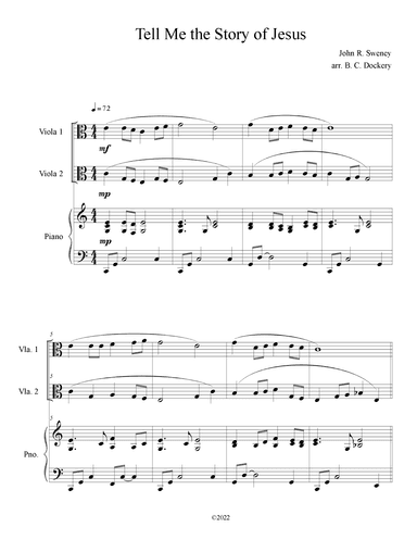 Tell Me the Story of Jesus (Viola Duet with Piano Accompaniment) (arr. B. C. Dockery)