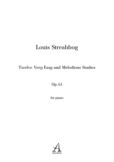 Twelve Very Easy and Melodious Studies Op. 63 (arr. Ascalon)
