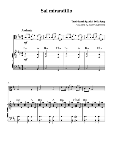 Sal mirandillo (arr. Kaiserin Rebecca)
