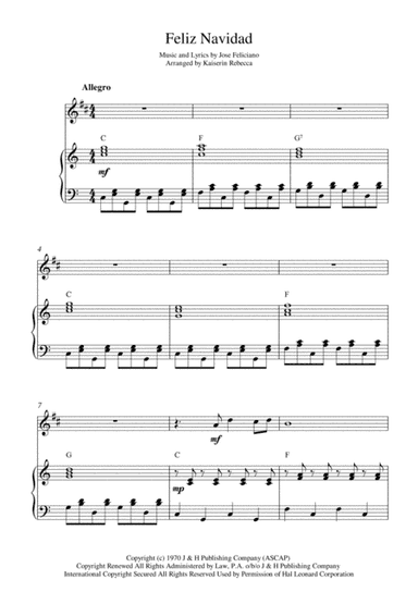 Feliz Navidad (arr. Kaiserin Rebecca)
