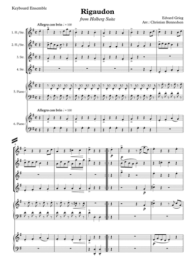 Grieg - Rigaudon from Holberg Suite - Keyboard Ensemble (arr. Christian Bennedsen)