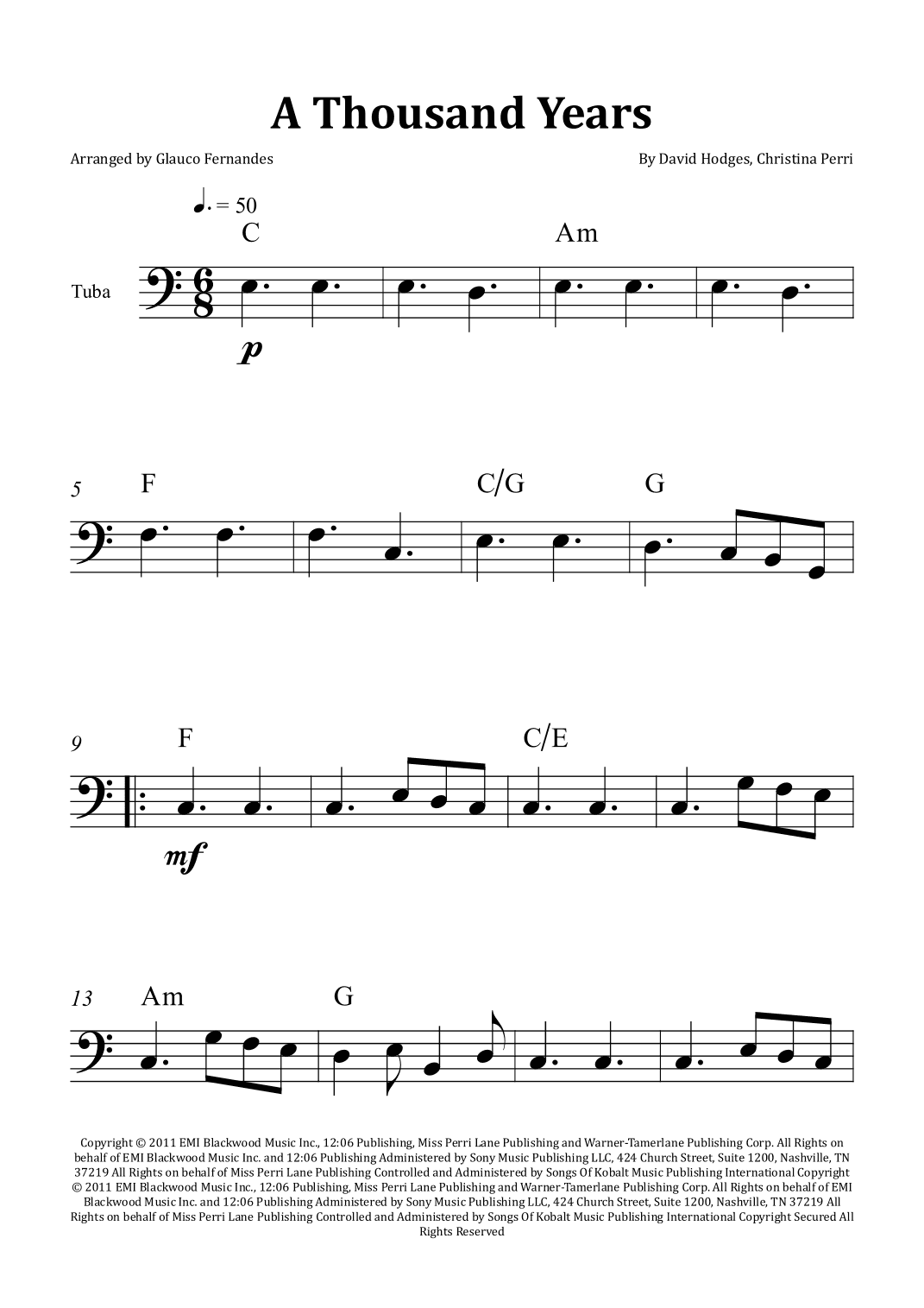 A Thousand Years (arr. Glauco Fernandes)