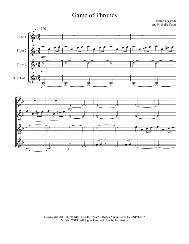 Game Of Thrones (arr. Michelle Coon)