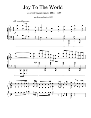 Joy To The World (arr. Barbara Dodson)