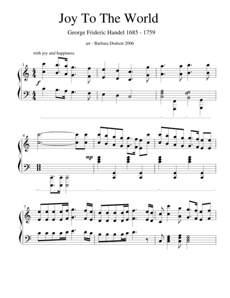 Joy To The World (arr. Barbara Dodson)