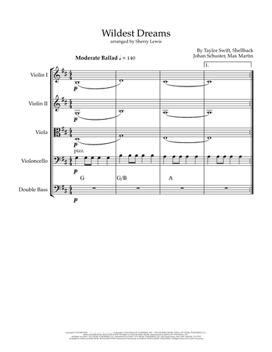Wildest Dreams (arr. Sherry Lewis)