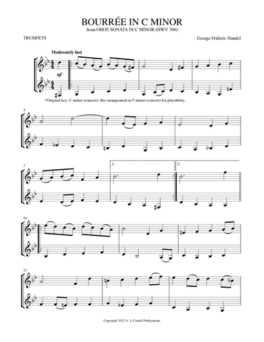 Bourre´e in C Minor (from Oboe Sonata in C Minor) (arr. Mark Phillips)