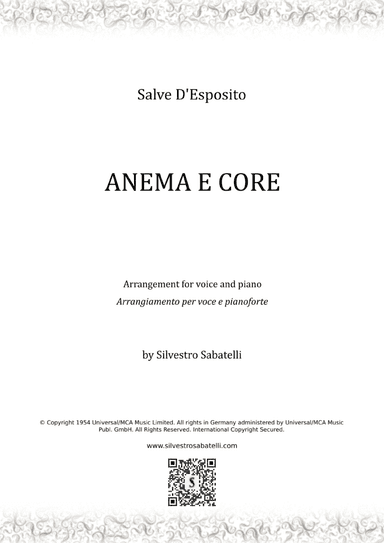 Anema E Core (with All My Heart And Soul) (arr. Silvestro Sabatelli)