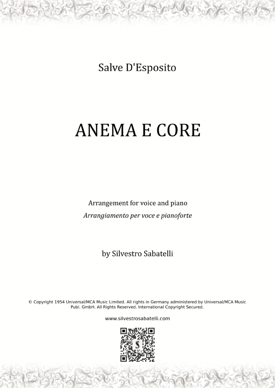 Anema E Core (with All My Heart And Soul) (arr. Silvestro Sabatelli)