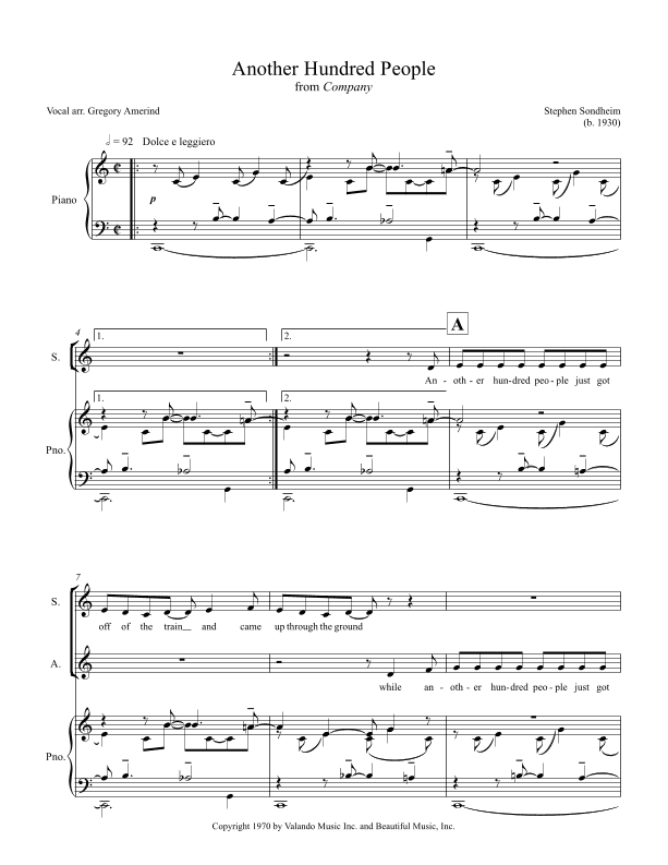 Another Hundred People (arr. Gregory Amerind)