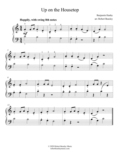 Up on the Housetop (easy piano) (arr. Robert Beasley)