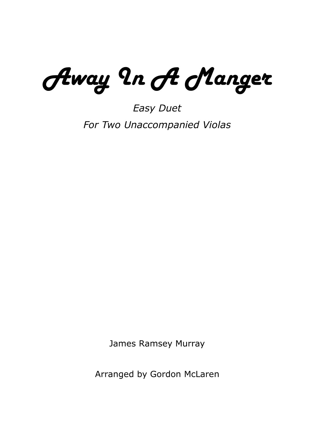 Away In A Manger (arr. Gordon McLaren)