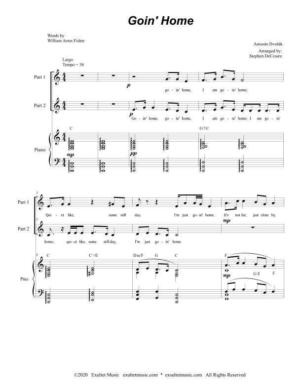 Goin' Home (for 2-part choir) (arr. Stephen DeCesare)