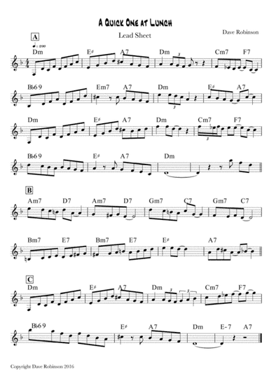 A Quick One At Lunch (Lead Sheet)
