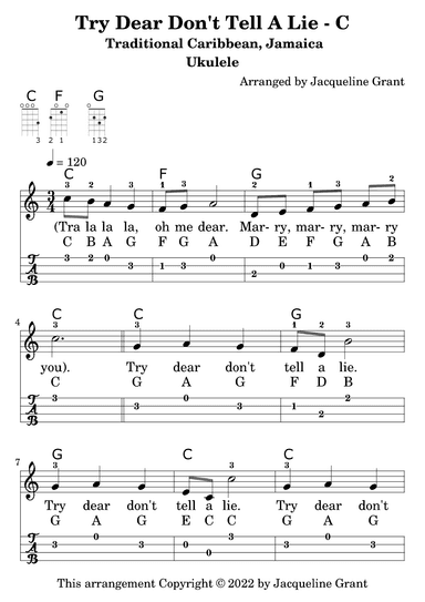 Try Dear Don't Tell A Lie (arr. Jacqueline Grant)