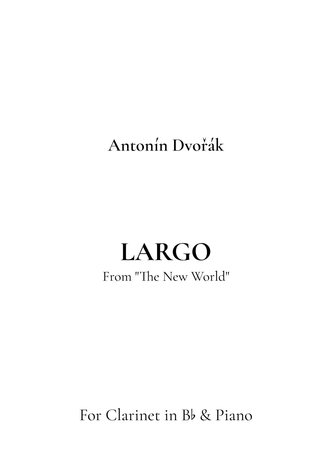 Largo, From Symphony No. 9 "The New World" (arr. Jireh J.)
