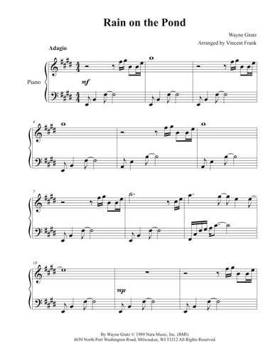 Rain On The Pond (arr. Vincent Frank)