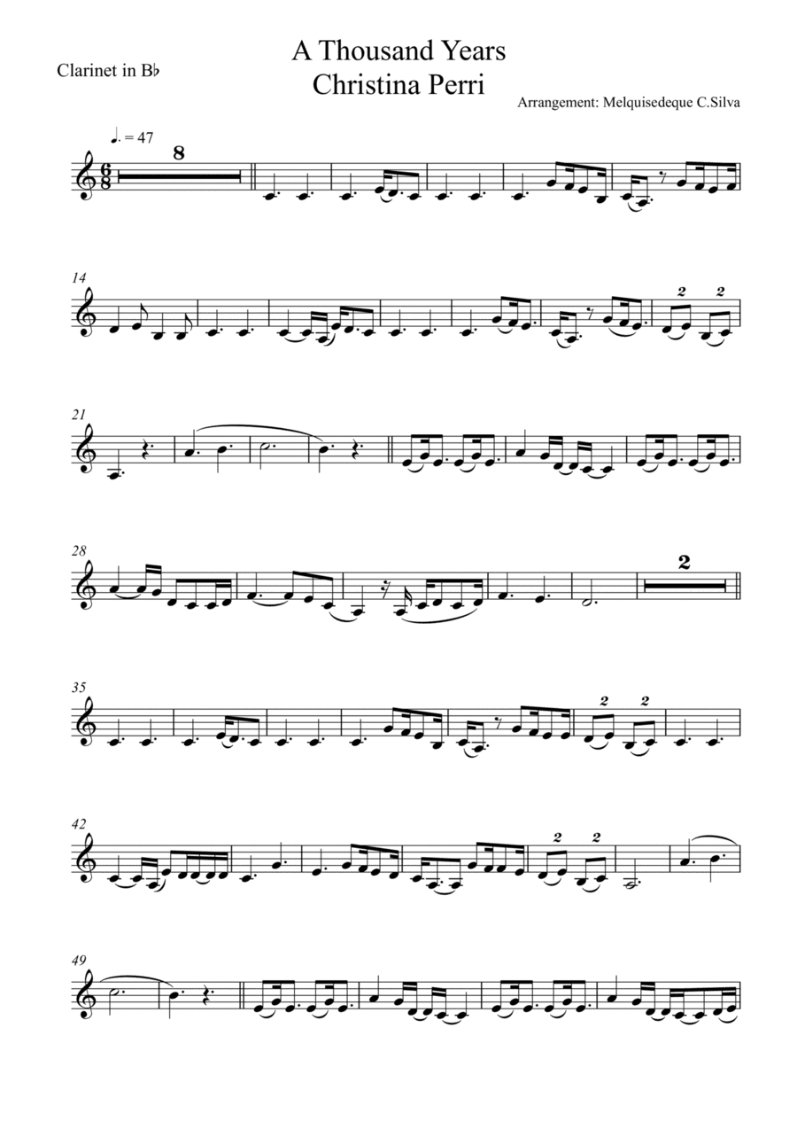 A Thousand Years (arr. Melquisedeque C.Silva)