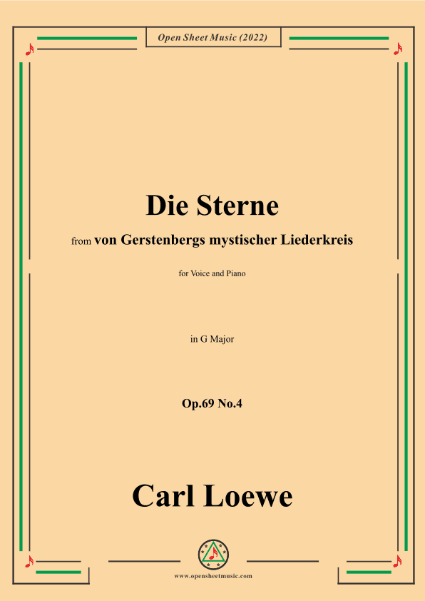 Loewe-Die Sterne,Op.69 No.4,in G Major (arr. OSM Press)