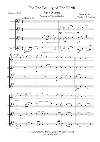 For the Beauty of the Earth (arr. Thomas Quigley)