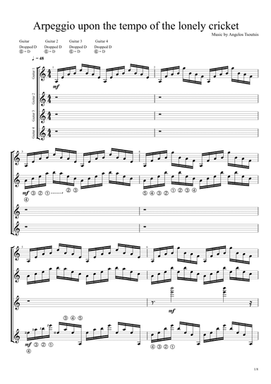 Arpeggio upon the tempo of the lonely cricket