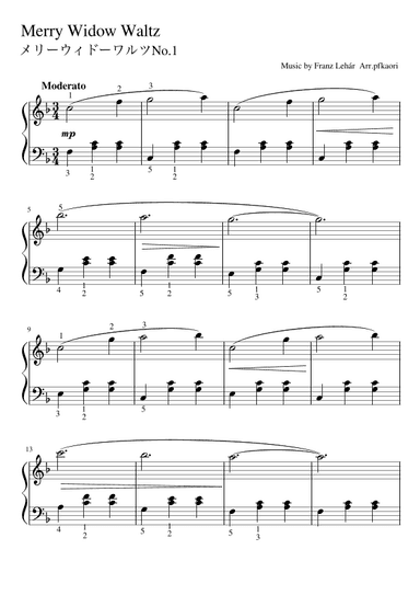 "Merry Widow Waltz No.1" (Fdur) (arr. pfkaori)