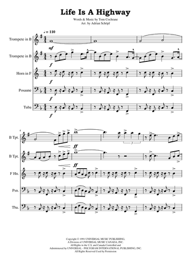 Life Is A Highway (arr. Adrian Schöpf)