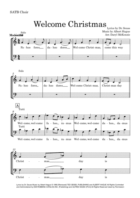 Welcome Christmas (arr. Daryl McKenzie)