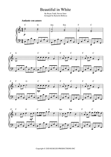 Beautiful In White (arr. Kaiserin Rebecca)