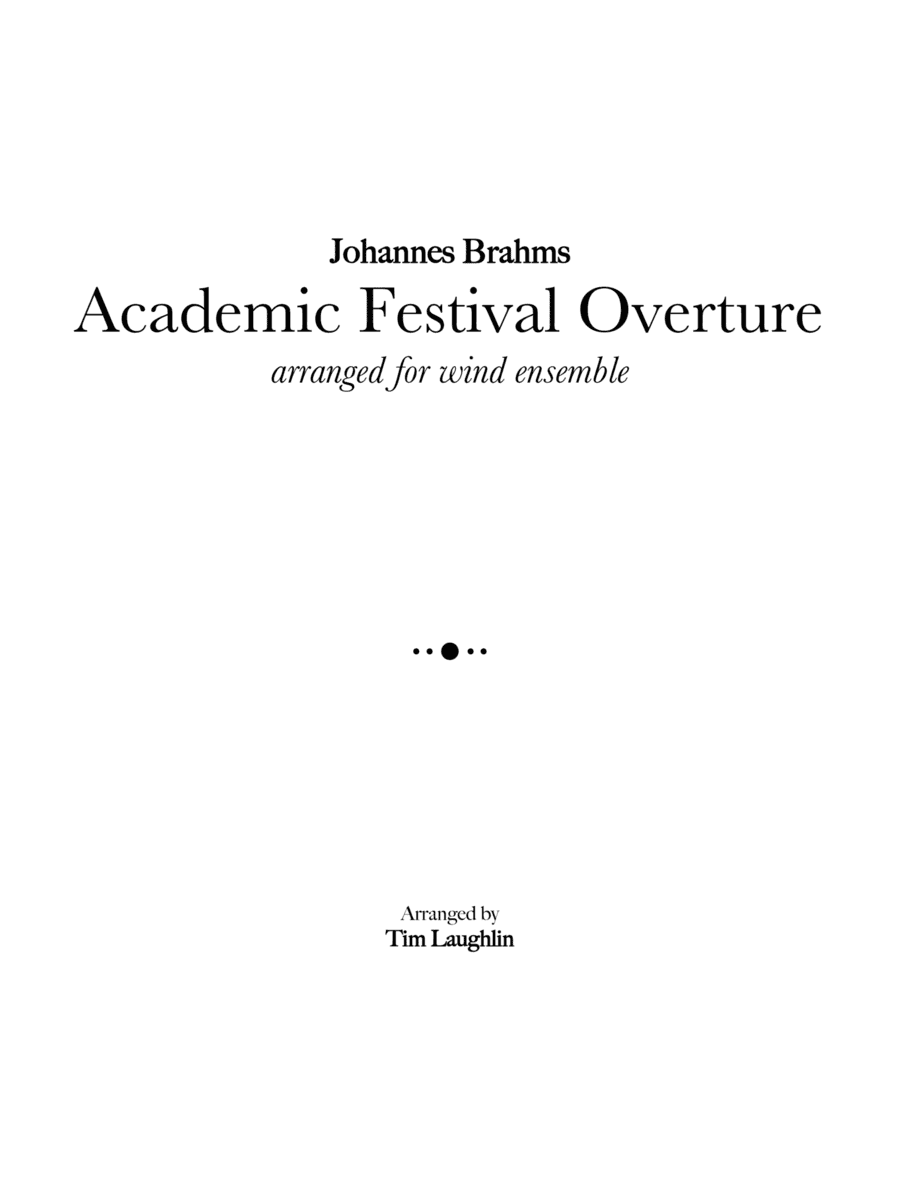 Academic Festival Overture (Band) (arr. Tim Laughlin)