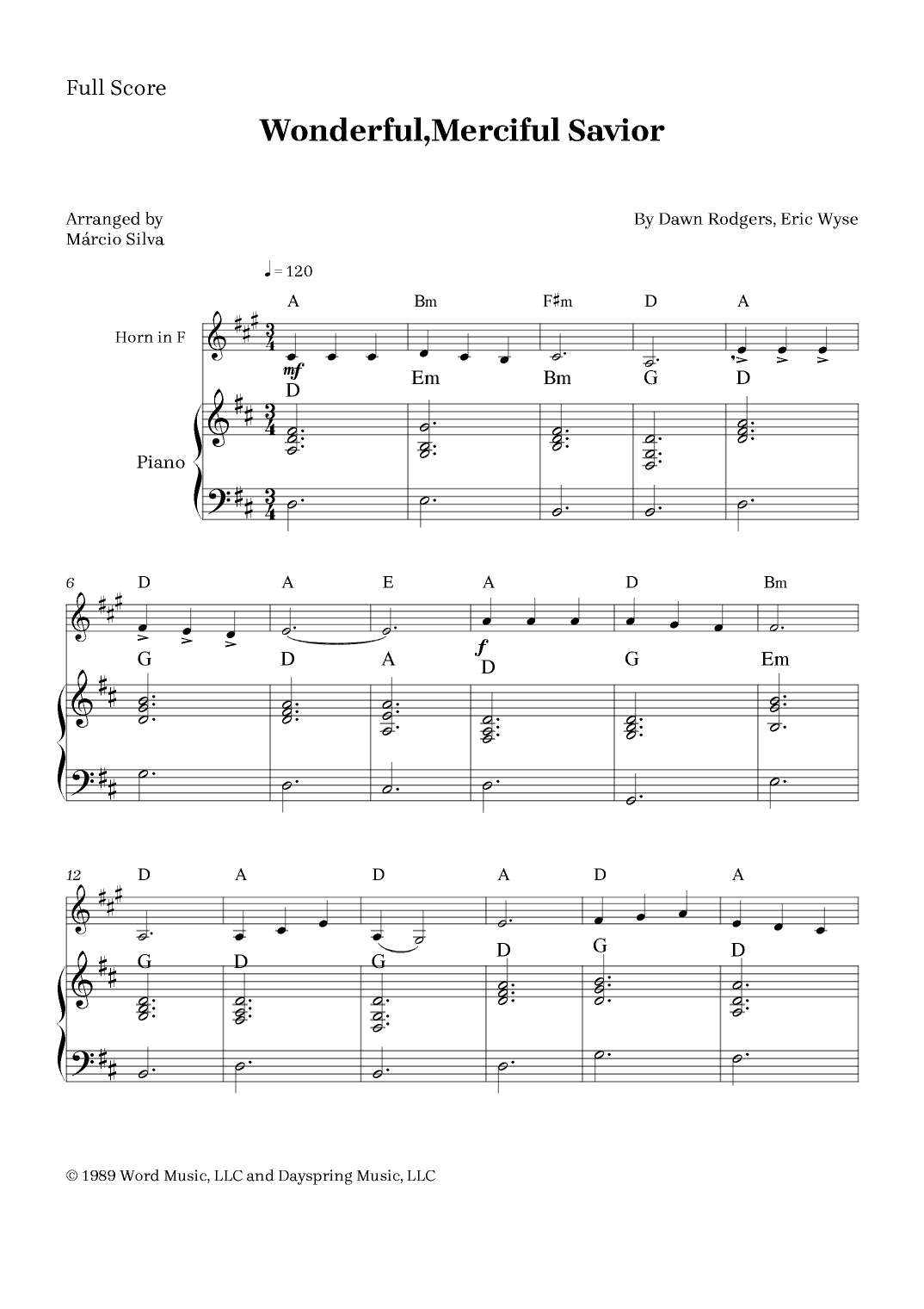 Wonderful, Merciful Savior (arr. Márcio Silva)