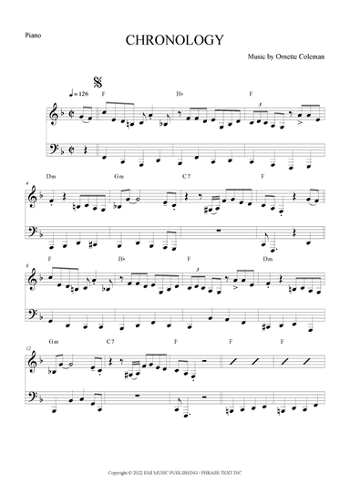 Chronology (arr. The Sheet Music Library)