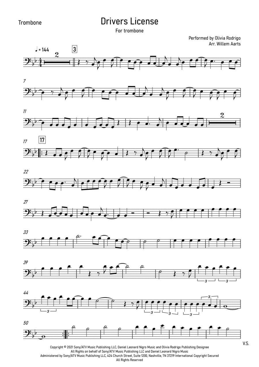 Drivers License (arr. Willem Aarts)