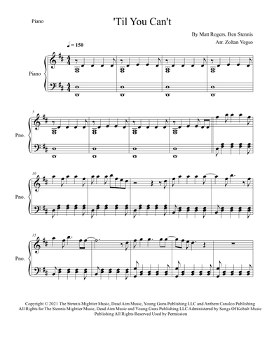 'til You Can't (arr. Zoltan Vegso)